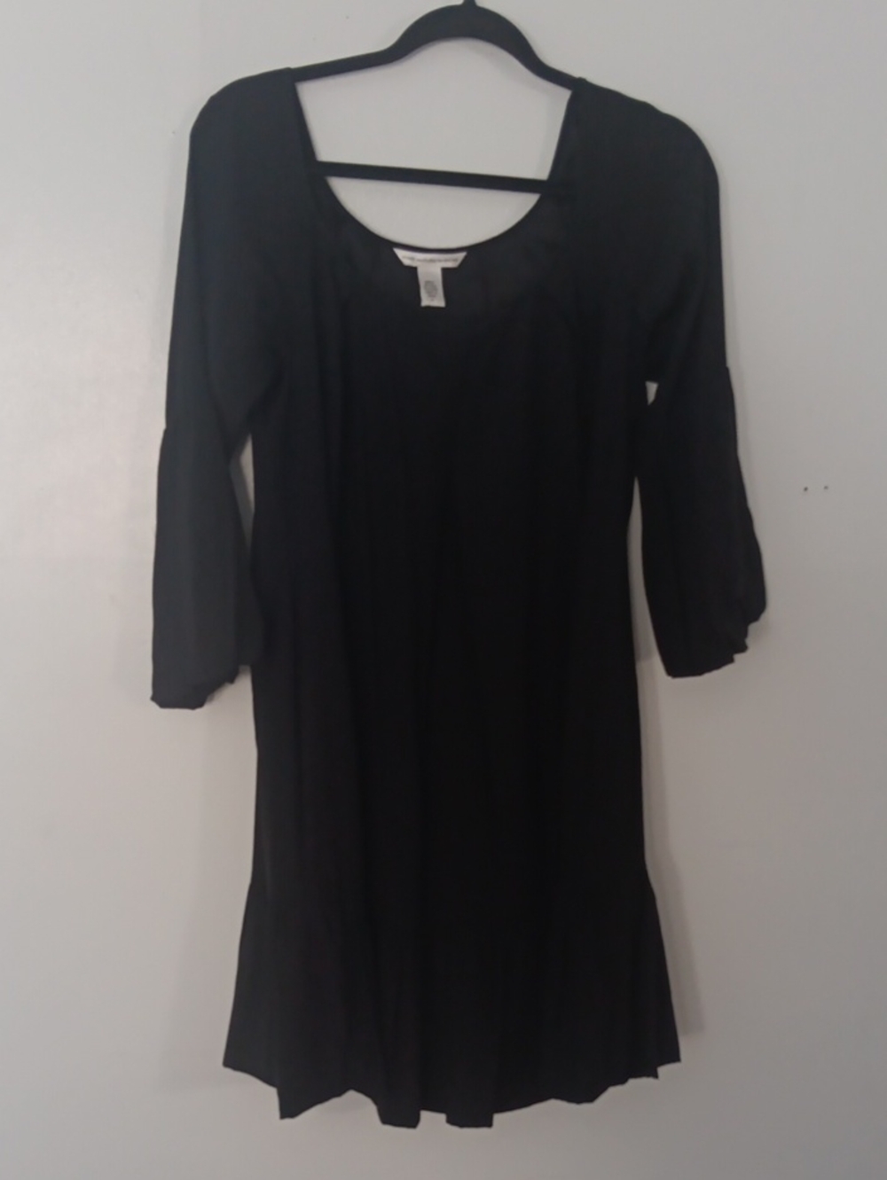 Diane Von Furstenberg  Silk Black Vintage Scoop Neck Dress #3788